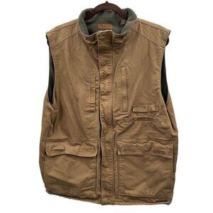 Morgan Creek Outfitters Fleece Lined Canvas Hunting Field Vest Mens Size M